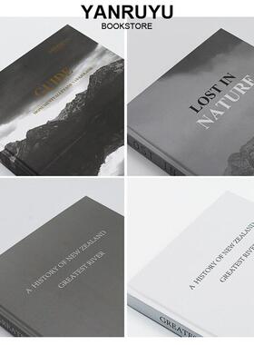 休闲黑、白、灰三色精装外文装配配件书饰现代样板房书柜英文书柜