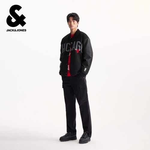 杰克琼斯奥特莱斯NBA联名男装羽绒服秋冬季新款棒球领保暖外套 - 图0