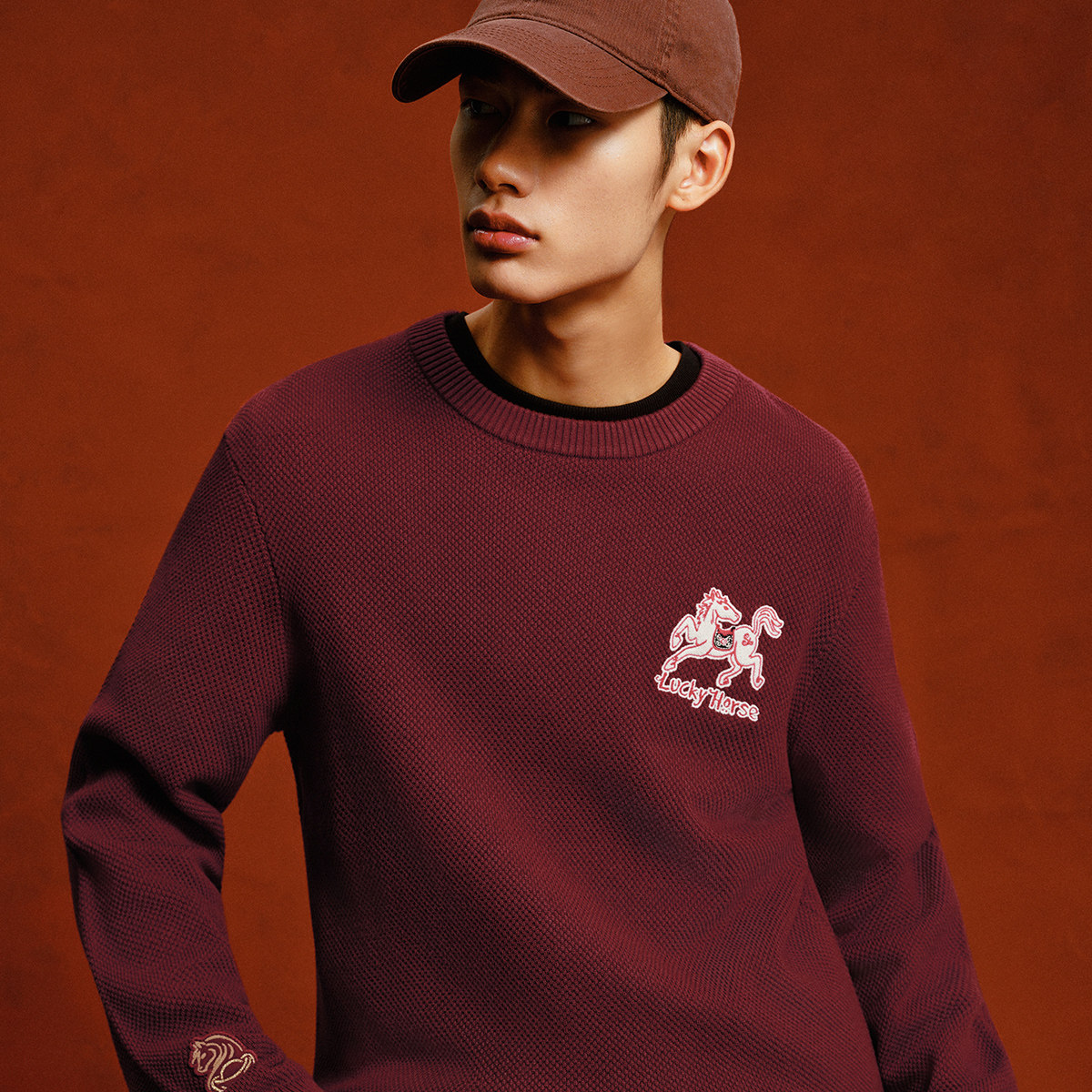 杰克琼斯奥特莱斯男装毛衣马年新年款经典时尚刺绣圆领长袖针织衫,淘宝优惠券,粉丝福利购,淘宝优惠卷