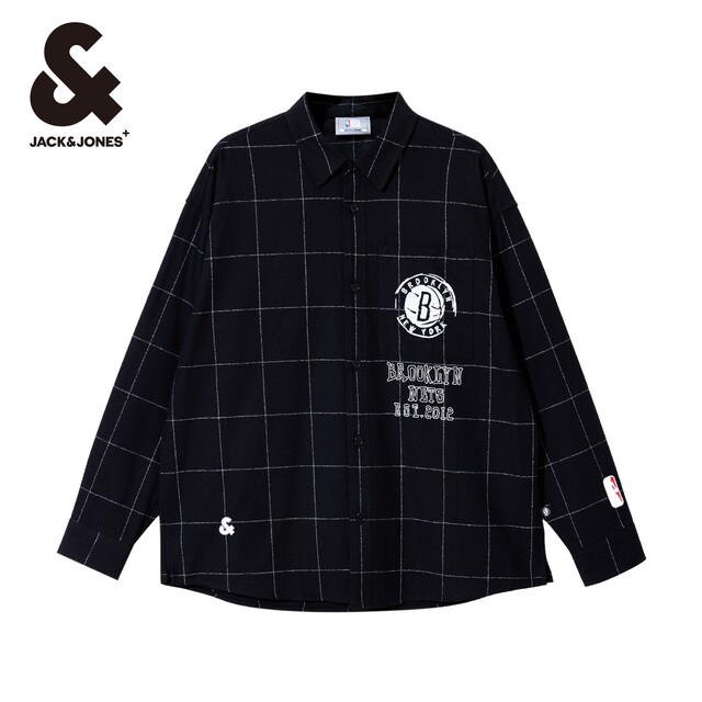 Jack Jones long sleeve monogram offset shirt