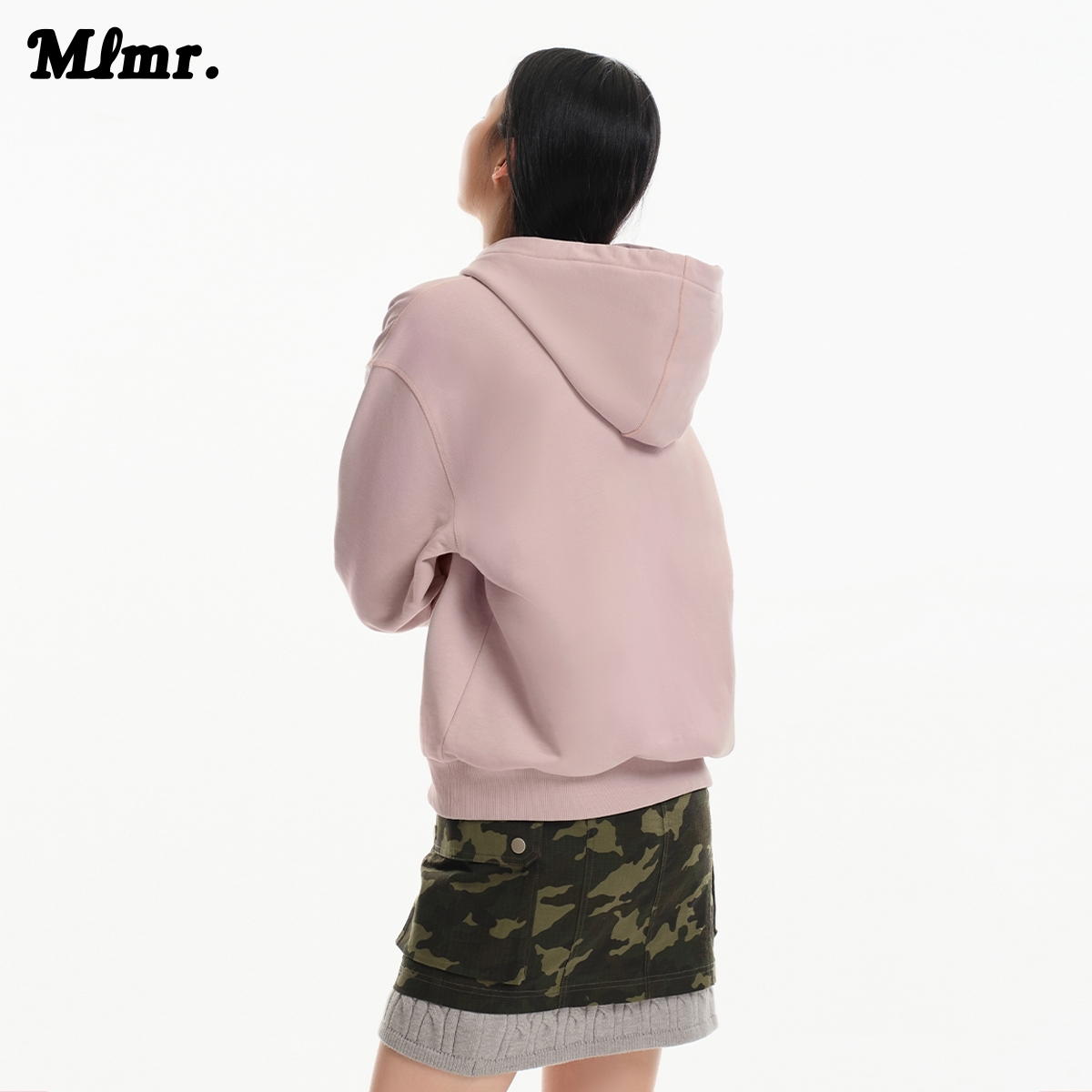 MLMR秋季宽松舒适胸前趣味胶印图案抽绳连帽卫衣上衣男女同款男装