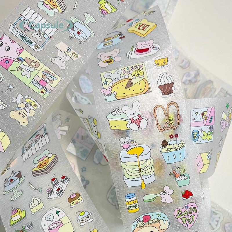 美味寿司甜点工坊萌力胶囊vol.6原创韩系可爱手账切膜胶带贴5m卷 - 图3