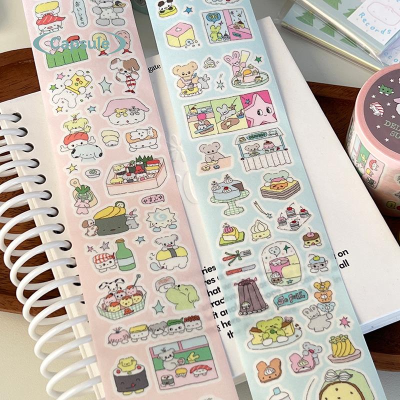 美味寿司甜点工坊萌力胶囊vol.6原创韩系可爱手账切膜胶带贴5m卷 - 图0