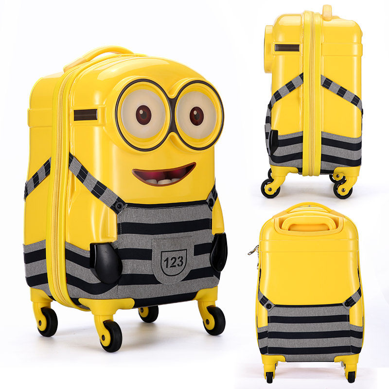 y&q小黄人儿童男16寸卡通女拉杆包 yq箱包旅行箱