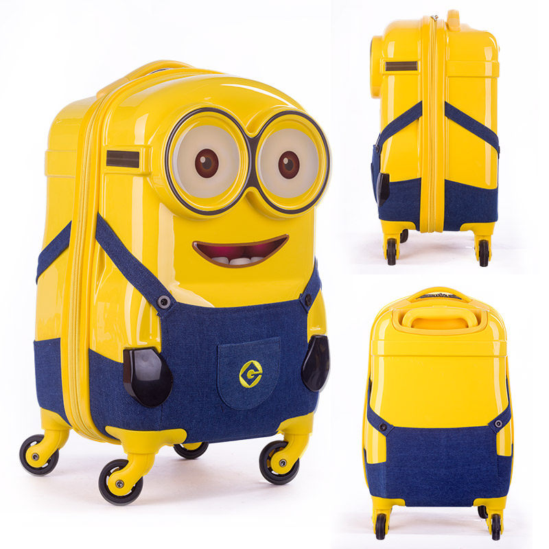 y&q小黄人儿童男16寸卡通女拉杆包 yq箱包旅行箱