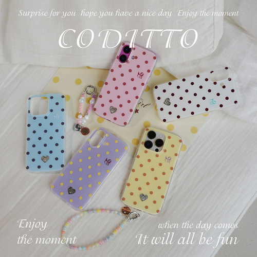 coditto波点海盐奶冻双层印花适用iPhone16promax手机壳夏日苹果16pro15promax保护套创意新款15pro14promax-图2