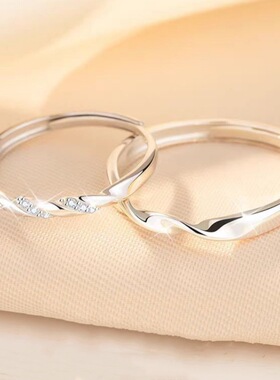 S999纯银三生三世情侣对戒小众轻