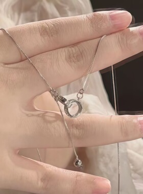 足银999双环流苏项链轻奢小众高