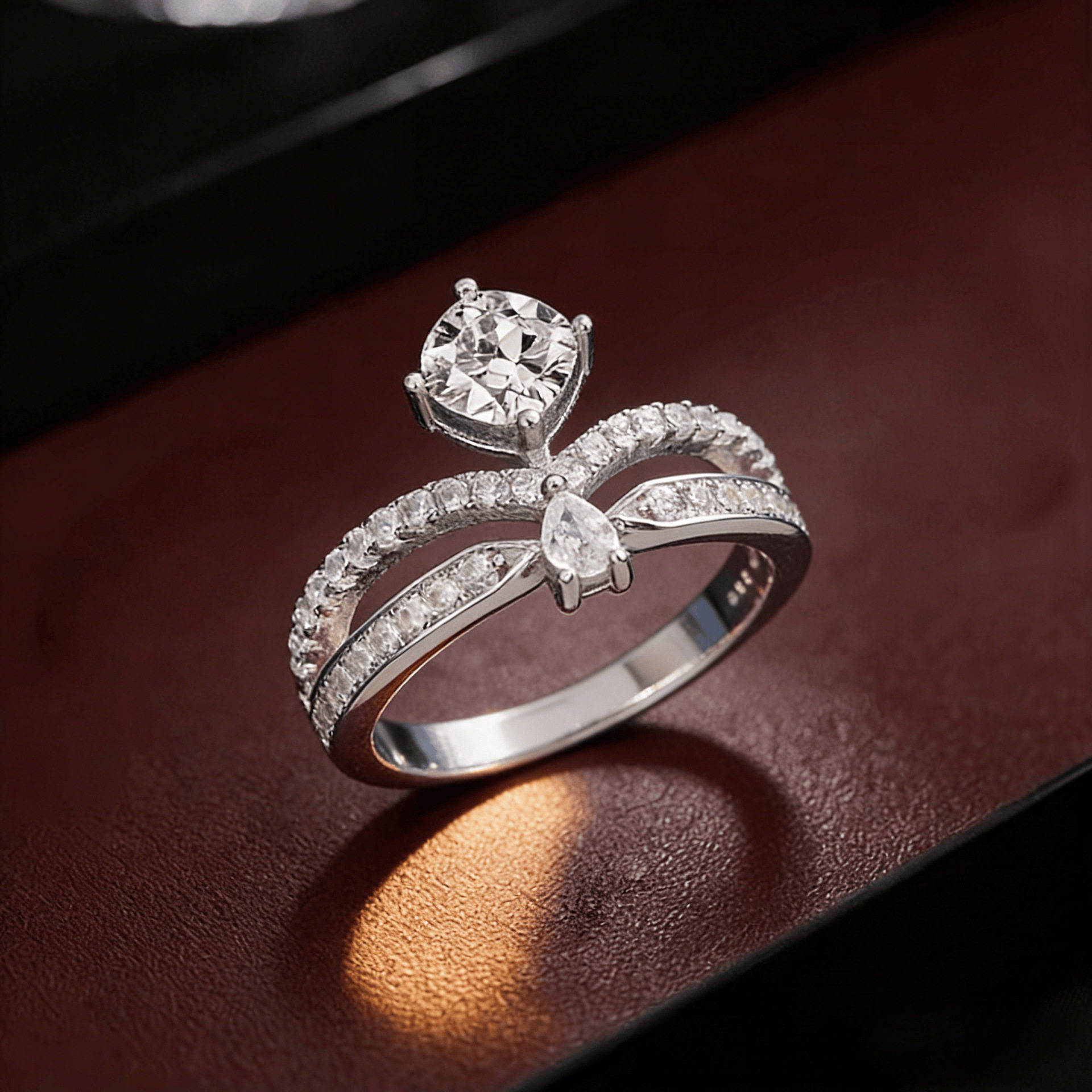 925 sterling silver princess crown square diamond ring for women light luxury