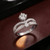 925 sterling silver princess crown square diamond ring for women light luxury