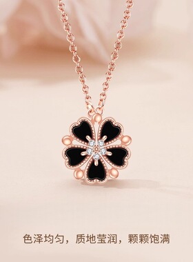 S999纯银项链十里桃花锁骨链一款