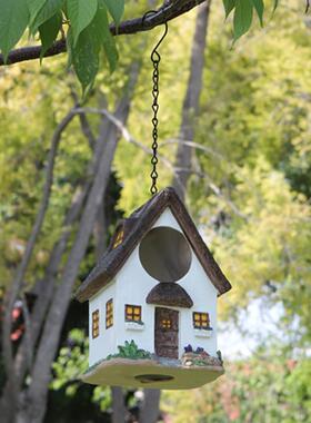 庭院花园布局饰品创意户外鸟屋屋树挂装饰暖鸟巢养殖挂巢