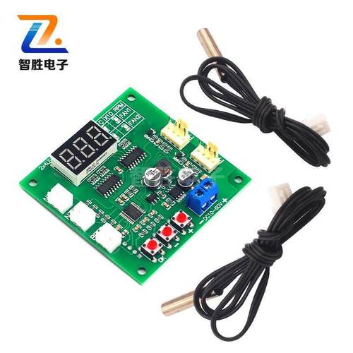 两路散热PWM四线风扇温控调速器 12V24V48V温度转速显示停转报警 - 图2