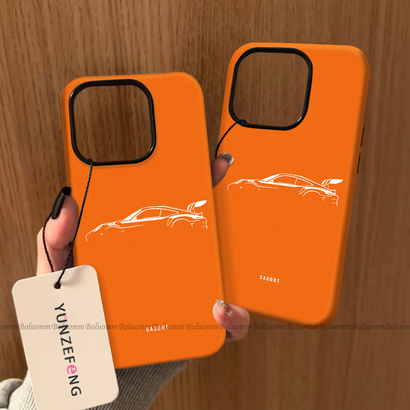 菲林适用于苹果17promax手机壳橙底豪车iphone12/13套硅胶14max全包防摔xs小众个性15plus网红新款女air潮牌6 - 图2