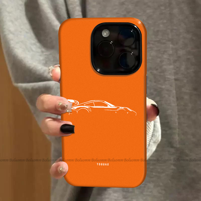 菲林适用于苹果17promax手机壳橙底豪车iphone12/13套硅胶14max全包防摔xs小众个性15plus网红新款女air潮牌6 - 图1