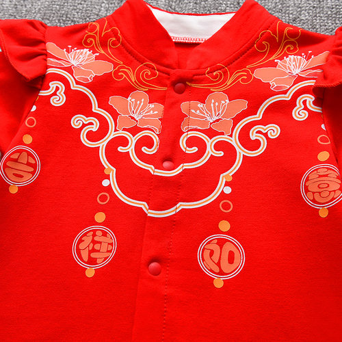 夏季女宝宝满月服婴儿百天衣服女孩百岁宴礼服小月龄公主哈衣周岁 - 图1