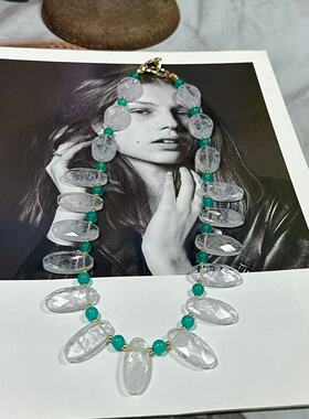 中古vintage民族风天河石项链风