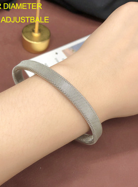 欧美饰品镀白金素金简约窄手镯时