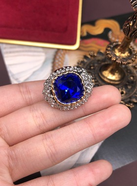 时尚设计感白金戒指轻奢中古着重