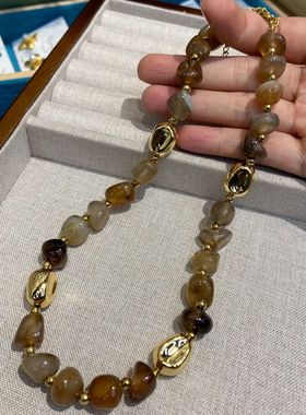 美拉德复古手工发晶咖啡色天然石