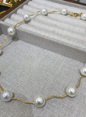 魅力混彩珍珠项链多巴胺秋冬饰品