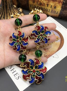 设计感百搭气质彩色珐琅釉多层立