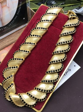 青岛vintage饰品颈链黑色宝石钻