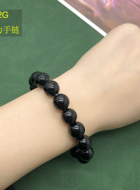 日常百搭项链潮流饰品黑玛瑙石头