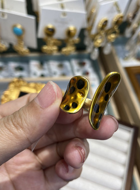铜铜镀真金大小金属片戒指/指环