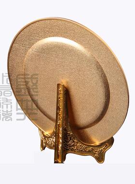 金属奖盘定制经销商授权牌定做退休纪念品 圆形金银铜纪念盘定制