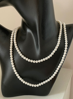 施家珍珠长款项链多种戴法