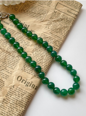 2025款中式绿玛瑙串珠项链