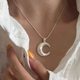 Yang Caiyu's same matte brushed crescent earrings