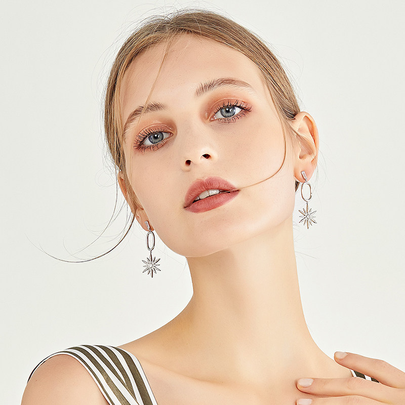 925纯银针高级感欧美网红法式耳钉 lanshinuo耳钉