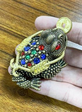 金蟾招财摆件黄铜三足蟾蜍金蟾客厅办公室家居装饰店铺开业礼品批