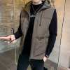 Men's hooded vest winter large size plus velvet and thickening