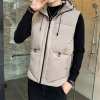 Men's hooded vest winter large size plus velvet and thickening