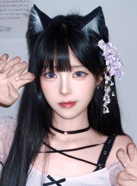 红色铃兰花朵流苏头花发饰女侧边