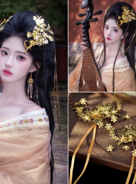 刘亦菲虞姬同款边夹清冷流苏金银