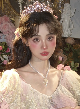 轻奢新款公主蓝色皇冠十八岁水晶