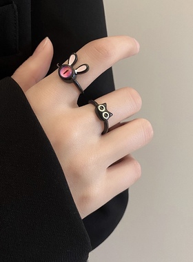 开口戒指指环小众设计情侣