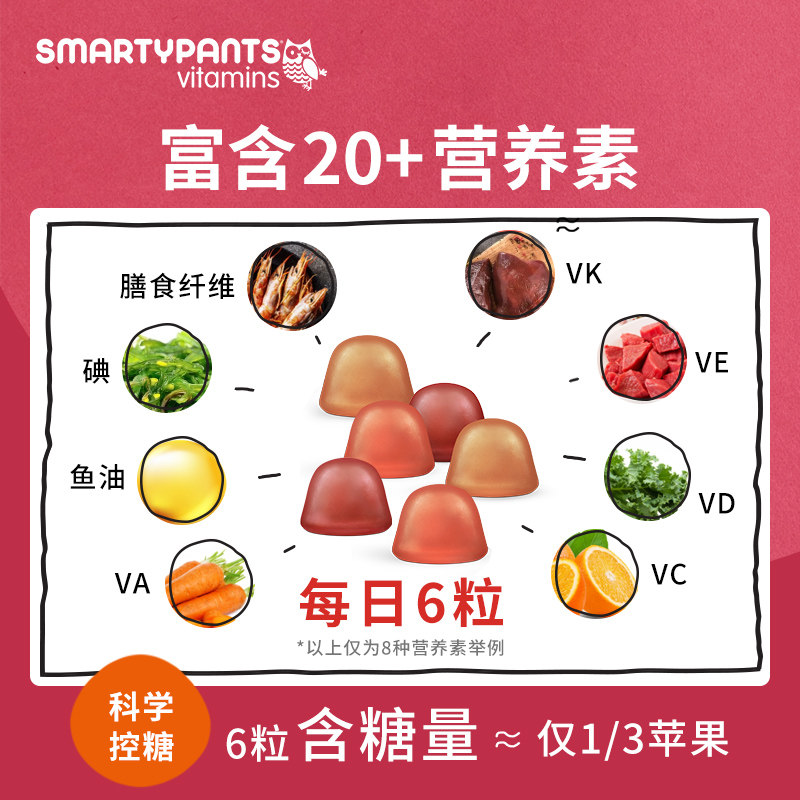 smartypants女性复合bce叶酸软糖 smartypants海外复合维生素/矿物质