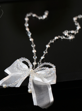 韩式森系减龄蝴蝶结公主婚纱项链