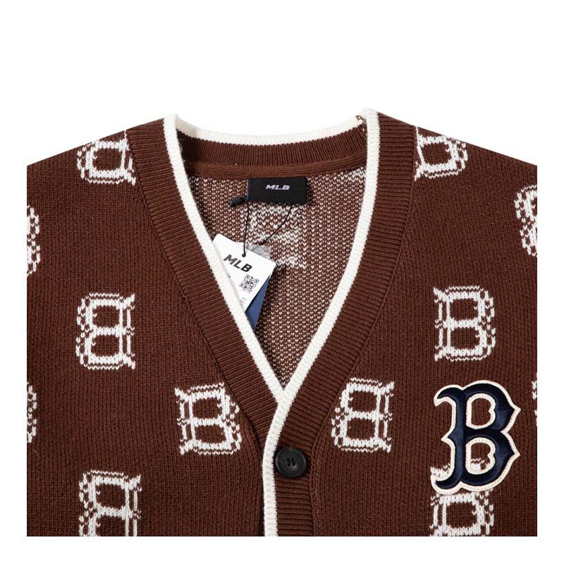 【自营】MLB美职棒针织外套男女宽松复古老花休闲开衫3AKCM0124,淘宝优惠券,粉丝福利购,淘宝优惠卷