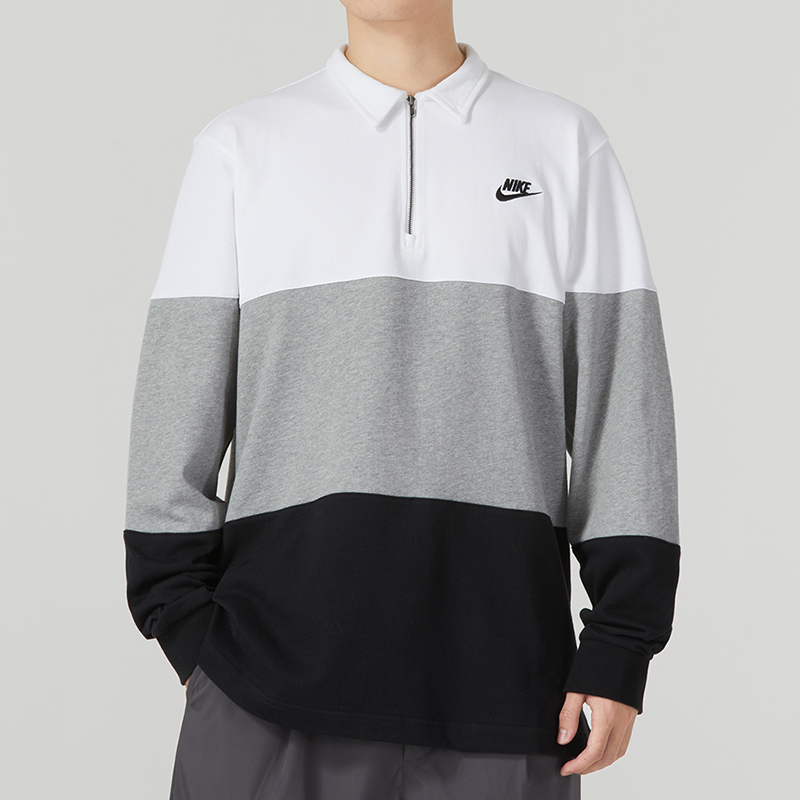 【自营】Nike耐克翻领Polo衫男装新款运动服长袖T恤套头衫FB7798