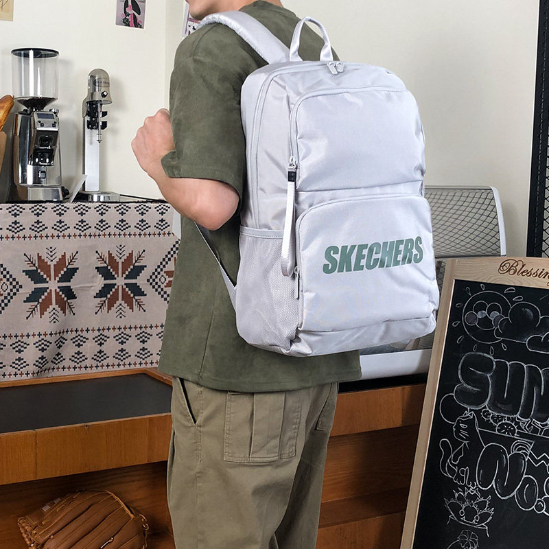 Skechers backpack, fashionable men's and women's bag, computer bag, casual large-capacity school bag, school bag, travel bag