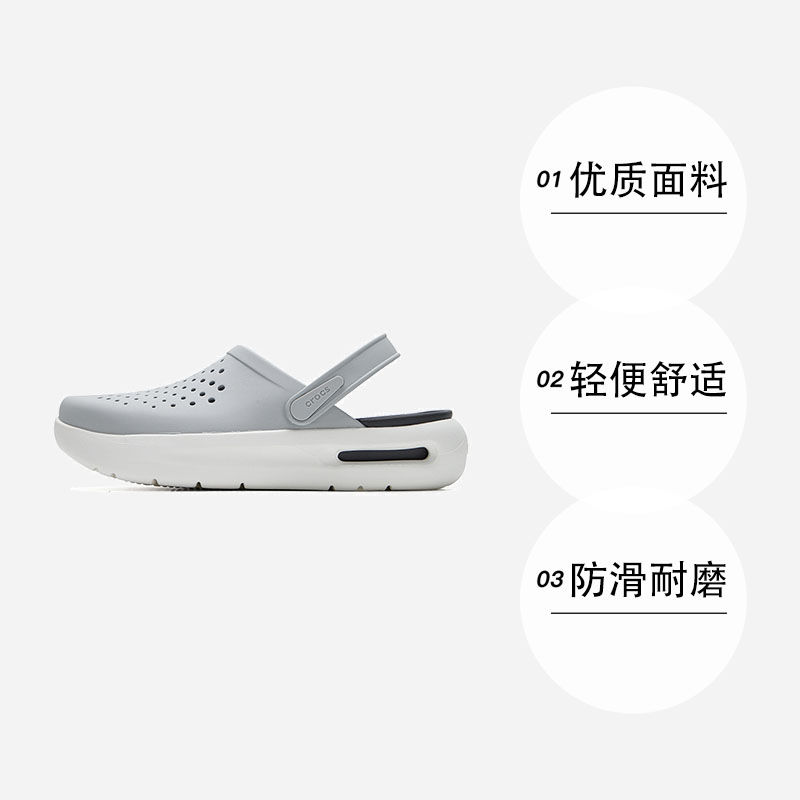 【自营】Crocs卡骆驰男鞋女鞋舒乐Clog大气灰透气户外洞洞鞋凉鞋 - 图0