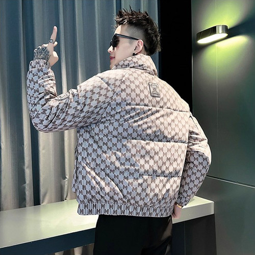 潮牌羽绒服男短款秋冬季2025新款印花高级感时尚百搭加厚保暖棉服 - 图2