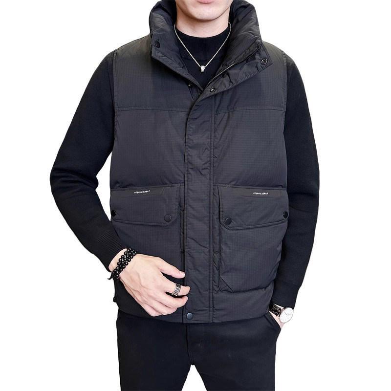 潮牌羽绒马甲男秋冬季潮流休闲立领工装时尚加厚保暖无袖坎肩外套,淘宝优惠券,粉丝福利购,淘宝优惠卷