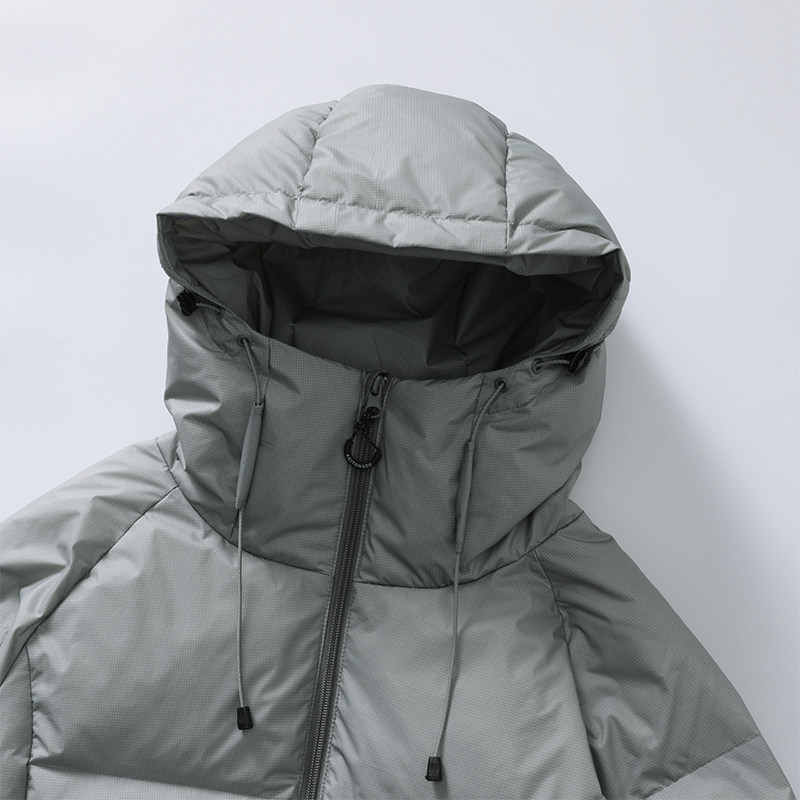 AGITOMADE 防泼水90白鸭绒加厚连帽羽绒服CLEANFIT短款保暖外套